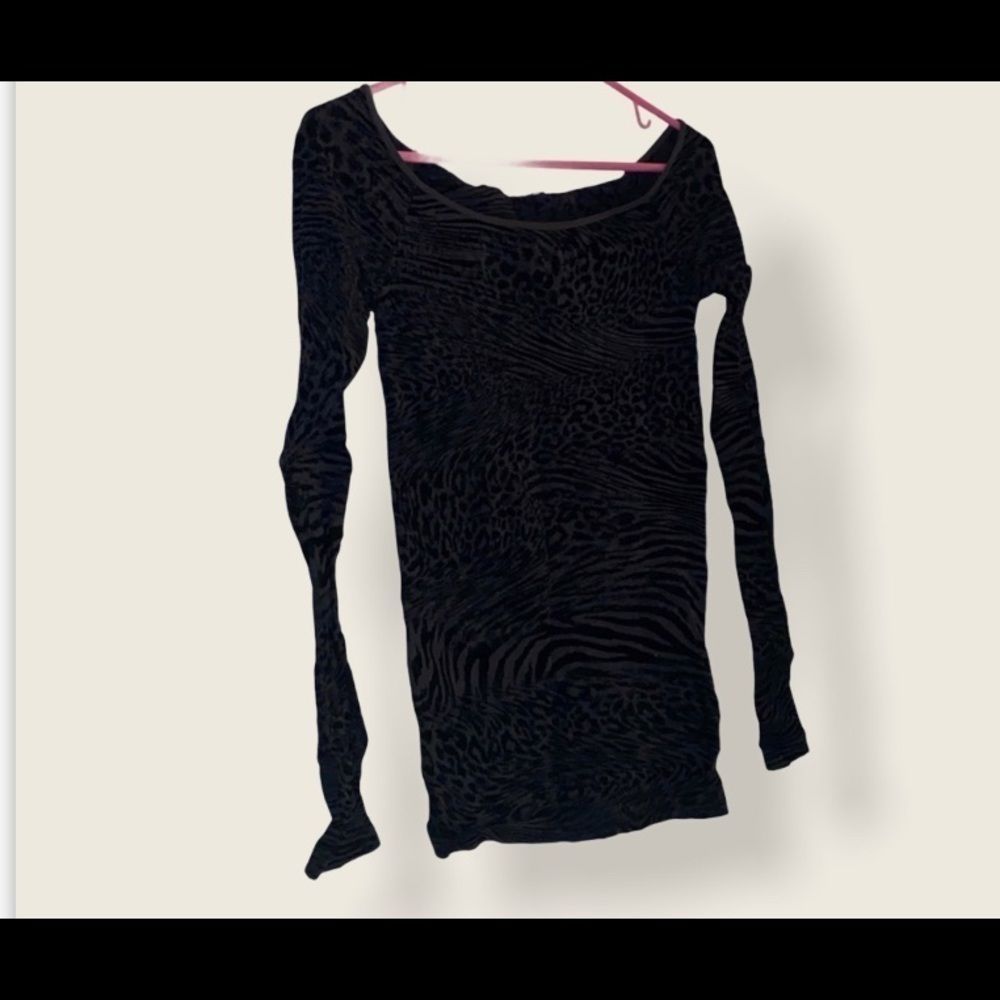 Leopard Spandex stretch tunic top